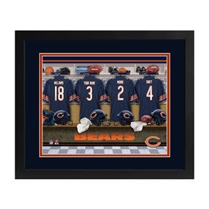 Chicago Bears NFL Personalized Locker Room Print