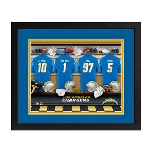 Los Angeles Chargers NFL Personalized Locker Room Print