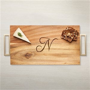 Personalized Acacia Wood Charcuterie Board - Rectangle - Initial