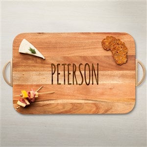 Personalized Name Acacia Wood Charcuterie Board - Rounded Rectangle