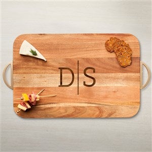 Personalized Acacia Wood Charcuterie Board - Rounded Rectangle - Monogram