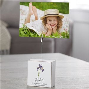 Birth Month Flower Personalized Photo Clip Holder