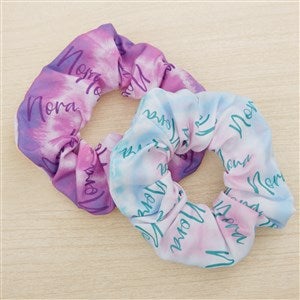 Pastel Tie Dye Personalized Hair Scrunchie Set