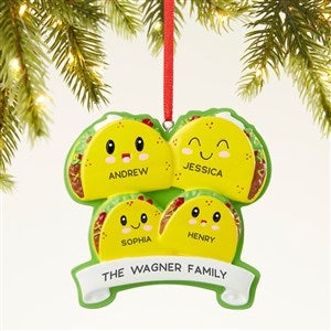 Taco Family Personalized Ornament- 4 Names