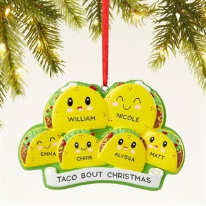 Taco Family Personalized Ornament- 6 Names