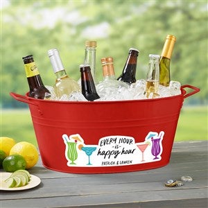 Happy Hour Personalized Party Tub-Red