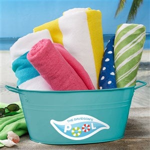 Pool Welcome Personalized Party Tub-Teal