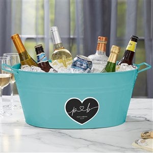 Drawn Together By Love Personalized Party Tub-Teal