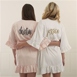 Graduation Scripty Style Personalized Ruffle Satin Robe  - 44058