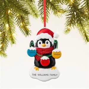 Winter Penguin Personalized Ornament- 3 Names