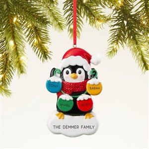 Winter Penguin Personalized Ornament- 4 Names