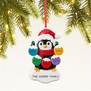 Winter Penguin Personalized Ornament- 5 Names