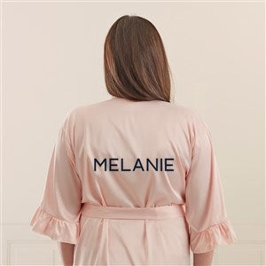 All Yours Personalized Ruffle Satin Robe - Blush