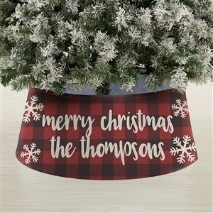 Cozy Cabin Personalized Buffalo Check Christmas Tree Collar