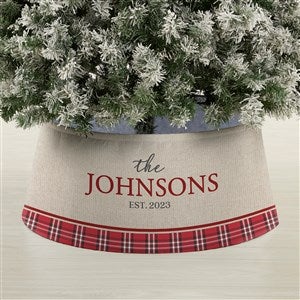 Plaid Evergreen Personalized Christmas Tree Collar