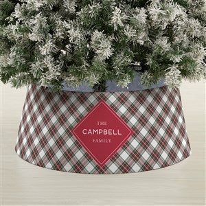 Classic Holiday Plaid Personalized Christmas Tree Collar