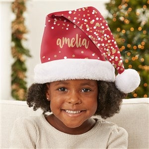 Sparkling Name Personalized Kids Santa Hat