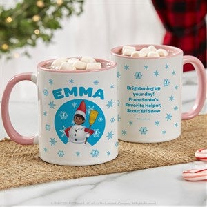 The Elf on the Shelf Snowball Personalized Christmas Mug - 11 oz - Pink