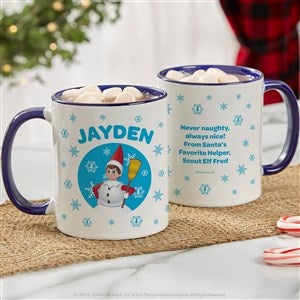 The Elf on the Shelf Snowball Personalized Christmas Mug - 11 oz - Blue