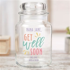 Get Well Soon Personalized Glass Candy Jar