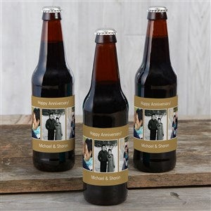 Party Photo Personalized Beer Bottle Labels- Set of 6 -3photos - 6 labels