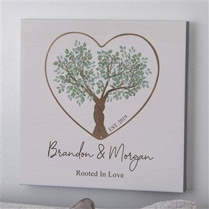 Rooted In Love Personalized Romantic Canvas Print - 16x16