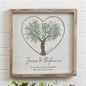Rooted In Love Personalized Whitewashed Barnwood Frame Wall Art - 12x12
