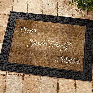 Peaceful Welcome Personalized Doormat- 18x27