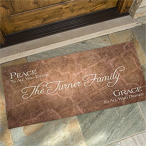Peaceful Welcome Personalized Oversized Doormat-24x48