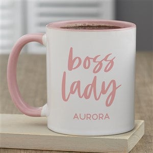 Boss Lady Personalized Coffee Mug 11 oz.- Pink