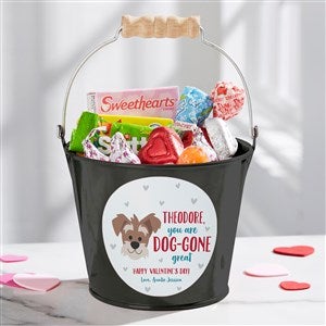 Dog Gone Cute Personalized Mini Treat Bucket - Black