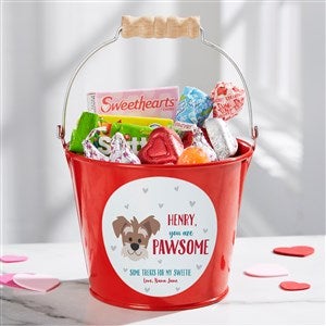 Dog Gone Cute Personalized Mini Treat Bucket - Red