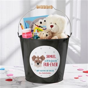 Dog Gone Cute Large Personalized Treat Bucket - Black