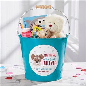 Dog Gone Cute Large Personalized Treat Bucket - Turquoise