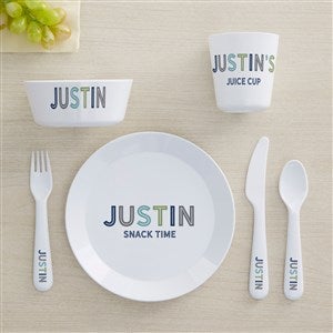 Boy's Colorful Name Personalized Kids Dinnerware - 44613