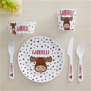 Christmas Moose Personalized Kids Dinnerware - 44625
