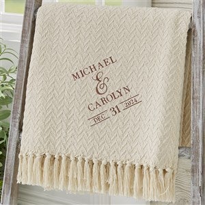 Moody Chic Embroidered Wedding Afghan - 44676