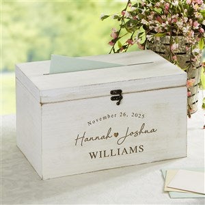 Simply Us Engraved Wedding Wood Keepsake Card Box