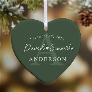 Simply Us Personalized Wedding Heart Ornament- 3.25 Glossy - 1 Sided