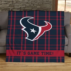 NFL Plaid Pattern Houston Texans Personalized 60x80 Plush Fleece Blanket