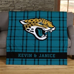 NFL Plaid Pattern Jacksonville Jaguars Personalized 50x60 Plush Fleece Blanket
