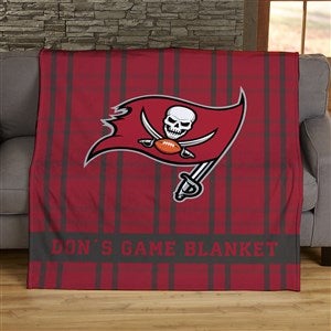 NFL Plaid Pattern Tampa Bay Buccaneers Personalized 60x80 Plush Fleece Blanket