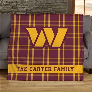 NFL Plaid Pattern Washington Football Team 50x60 Plush Fleece Blanket