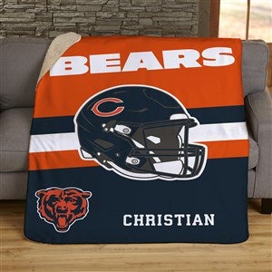 NFL Chicago Bears Helmet Personalized 50x60 Sherpa Blanket