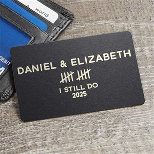 Anniversary Tally Personalized Metal Wallet Card