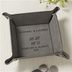 Anniversary Tally Personalized Leatherette Valet Tray