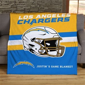 NFL Los Angeles Chargers Helmet Personalized 60x80 Sherpa Blanket