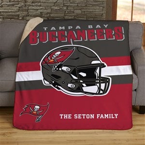 NFL Tampa Bay Buccaneers Helmet Personalized 50x60 Sherpa Blanket