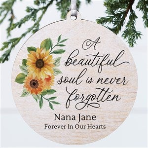 Beautiful Soul Personalized Memorial Photo Ornament-3.75 Wood - 1 Sided