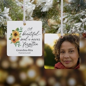 Beautiful Soul Personalized Memorial Photo Ornament- 2.75 Metal - 2 Sided